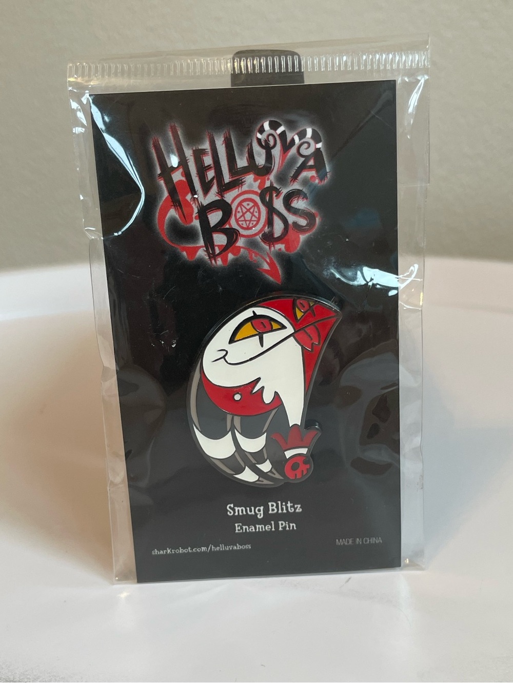 Shark Robot Vivziepop Helluva Boss Blitzo "Smug Blitz" Enamelled Metal Pin